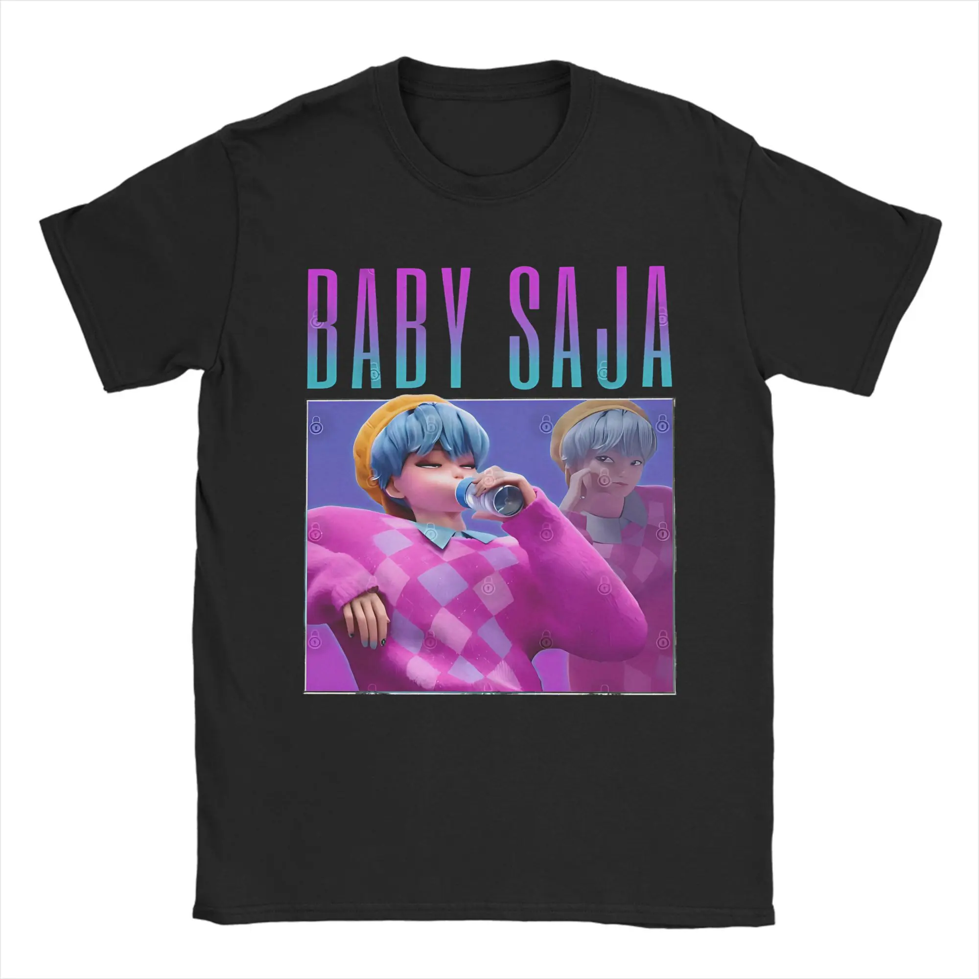 

Harajuku T Shirt Demon Hunters Baby Saja Cotton T-Shirts Leisure Tshirt for Men Summer Aesthetic Casual Short Sleeve Tees