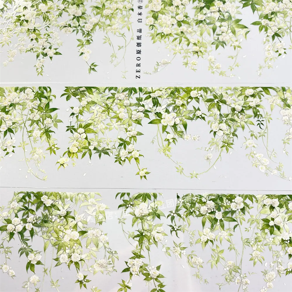 

Journal washi pet tape white wood fragrance two zero fresh white flower decoration ancient PET scrapbooking mobile phone case st