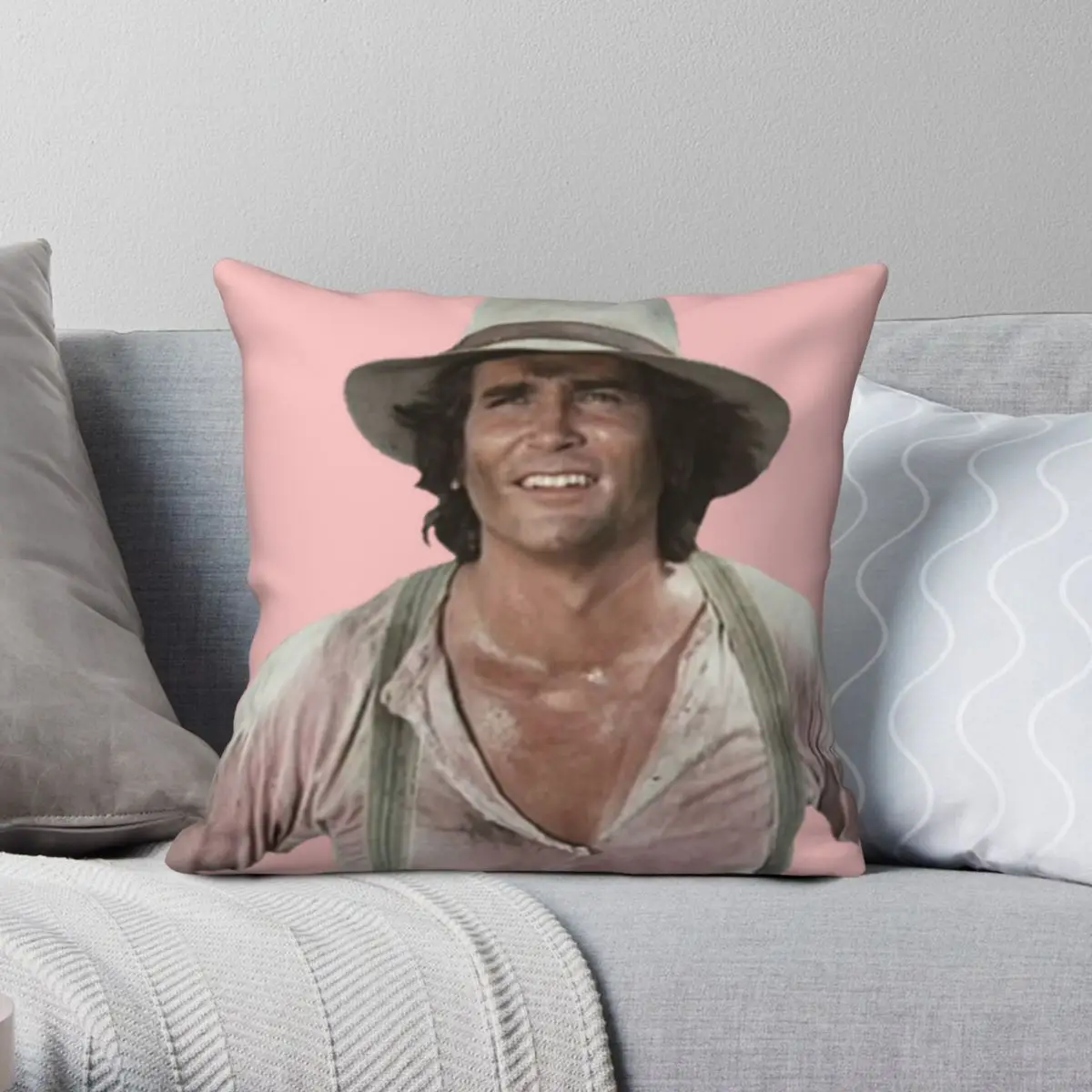 Charles Ingalls Square Pillowcase Polyester Linen Velvet Creative Zip Decor Pillow Case Sofa Seater Cushion Cover