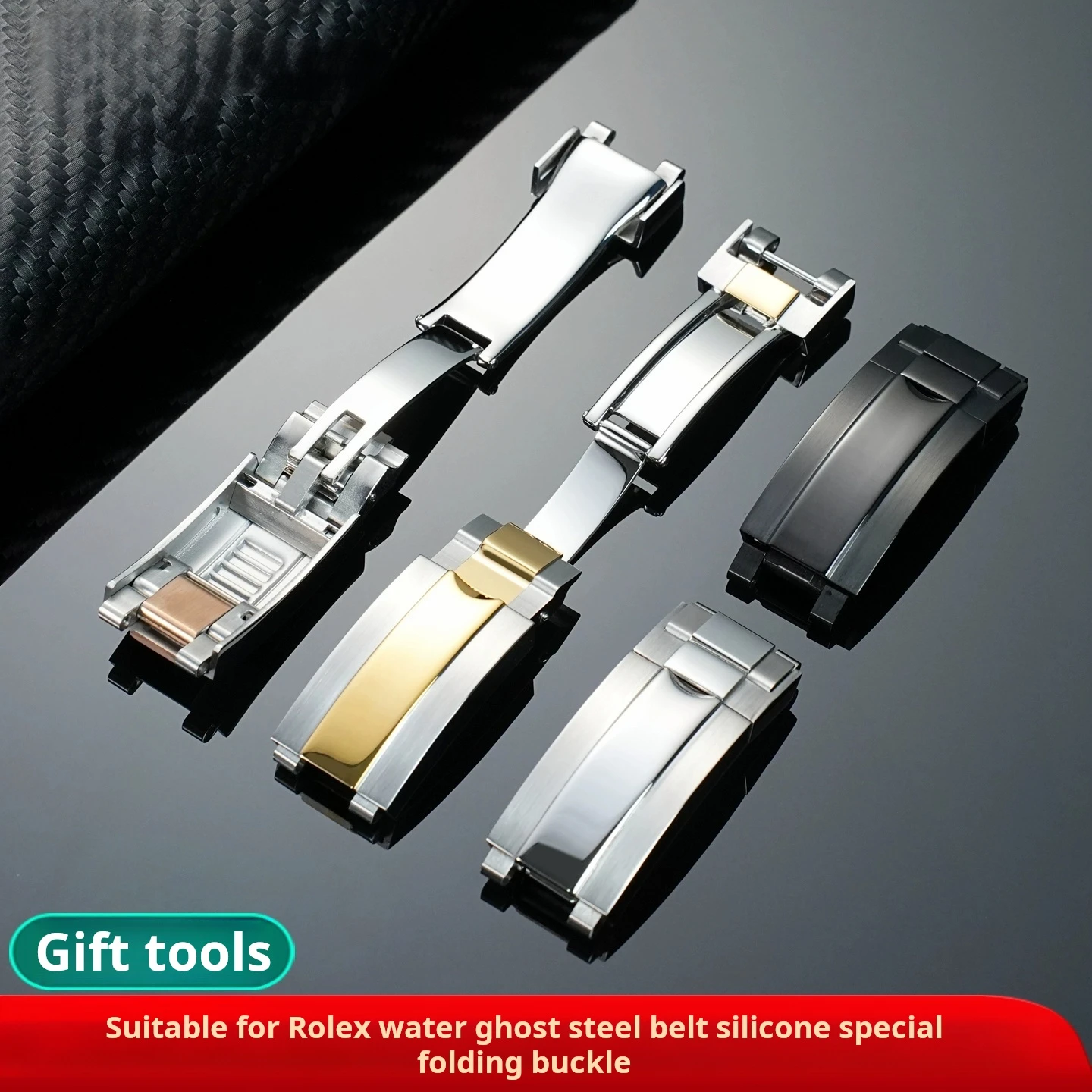 Застежка из нержавеющей стали для часов Rolex Submariner Daytona Yacht Green Water Ghost резиновый ремешок тонкая складная пряжка 9x9 мм