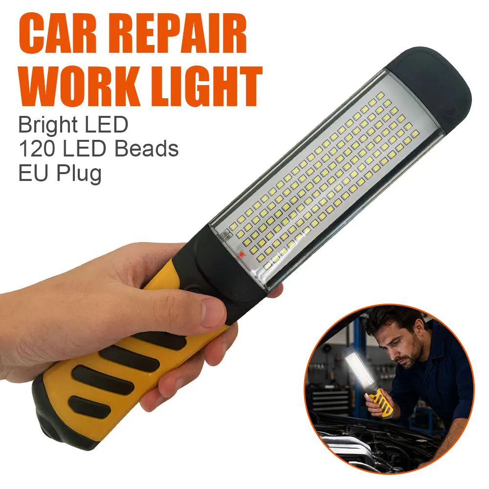 led-ワークライトハンドヘルド検査ランプ強力な磁石-360-回転フック防水ガレージ車修理有線充電式ランプ-diy