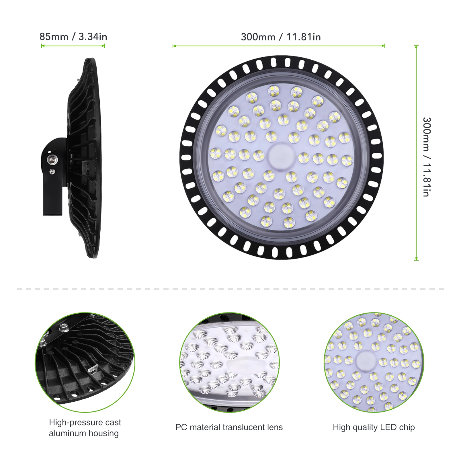 New 50/100/200W UFO LED High Bay Light AC220V Waterproof Warehouse Garage Light Super Bright Commercial Industrial Lighting