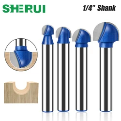 6mm 1/4in Shank Ball Nose Router Bit Round Nose Cove Box Bit fresa per legno in metallo duro strumenti per la lavorazione del legno