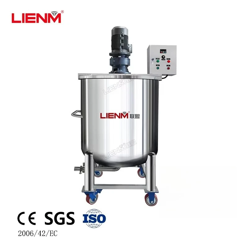 Industrial SUS304 Mixing Equipment Liquid Shampoo Pneumatic Paint Mixer Mixing tank with Homogenizer