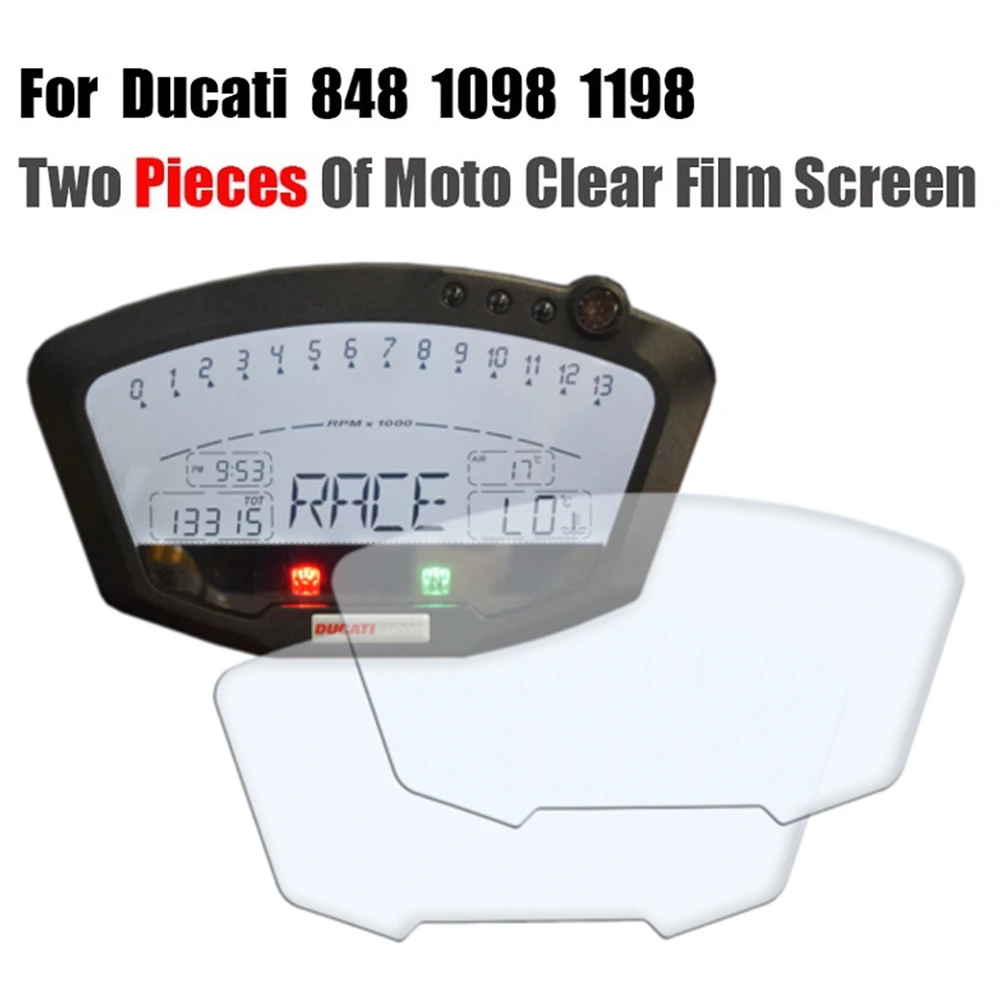 Motorcycle Transparent Crystal TPU Cluster Scratch Film Speedometers Screen Protector For Ducati 848 1098 1198