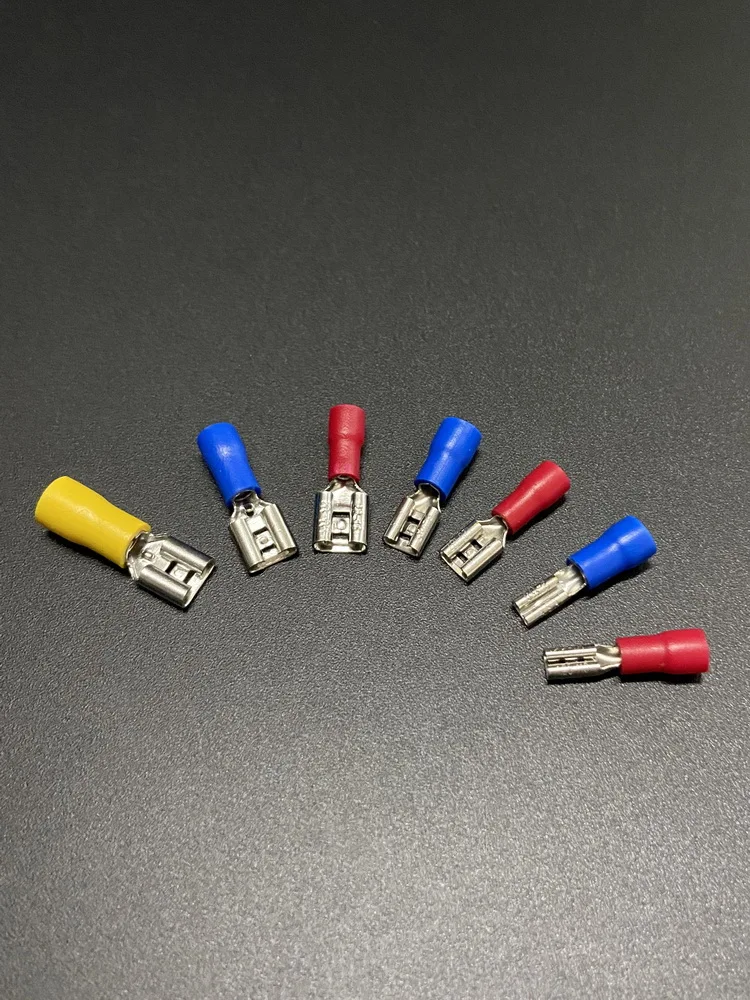 

Brass Tin Plating 2.8 4.8 6.3mm Cold Pressed Spring Insert Circuit Connectors Crimping Wiring Terminals PVC Sheath Insulation