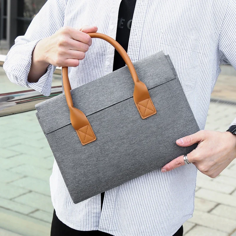 Versatile Portable Business Briefcase Large Capacity Shoulder Bag Multiple Pockets Handbag for Business & Casual Use