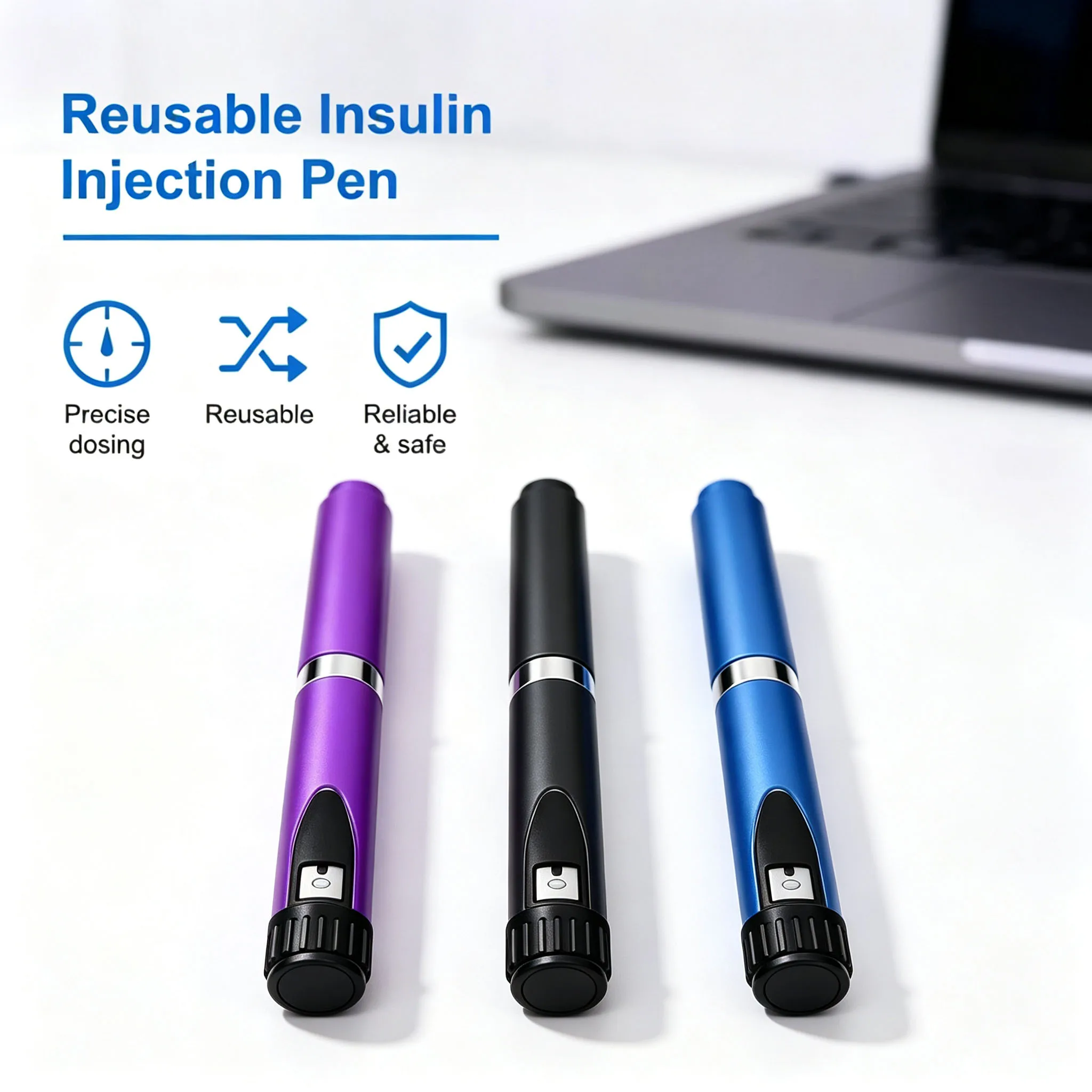 Reusable Injection Pen Adjustable 1-60 Units Precise Dose Dial 3ml Cartridge Compatible Portable Peptide Injector Safe Durable