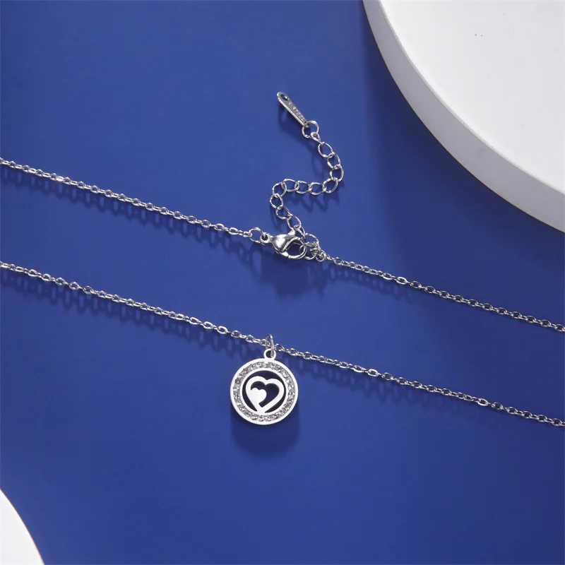 Trendy Edelstahl Strass Baum des Lebens Anhänger Halskette Für Frauen Charme Sommer Schlüsselbein Kette Schmuck Colgantes Cadena – Detail 8