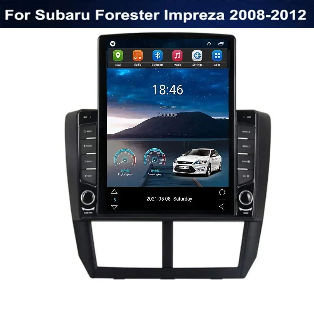 For Tesla Style 2 Din Android 13 Car Radio For Subaru Forester Impreza 2008- 2012 Multimedia Video Player GPS Stereo Carplay DSP