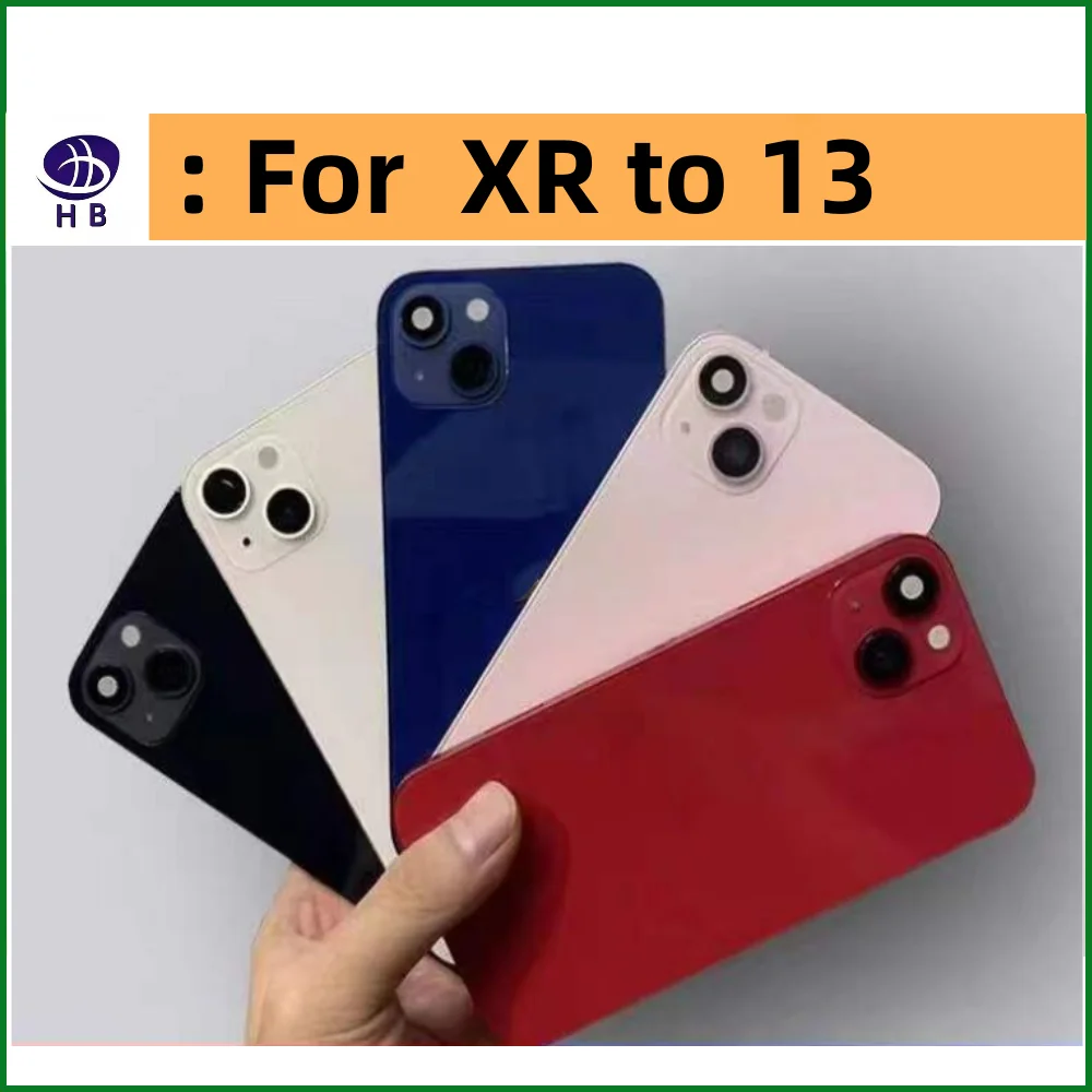 For iPhone XR To 13 Diy Housing rear battery midframe replacement, XR like 13 chassis Xr to 13  frame + tool XR to 14 Matte