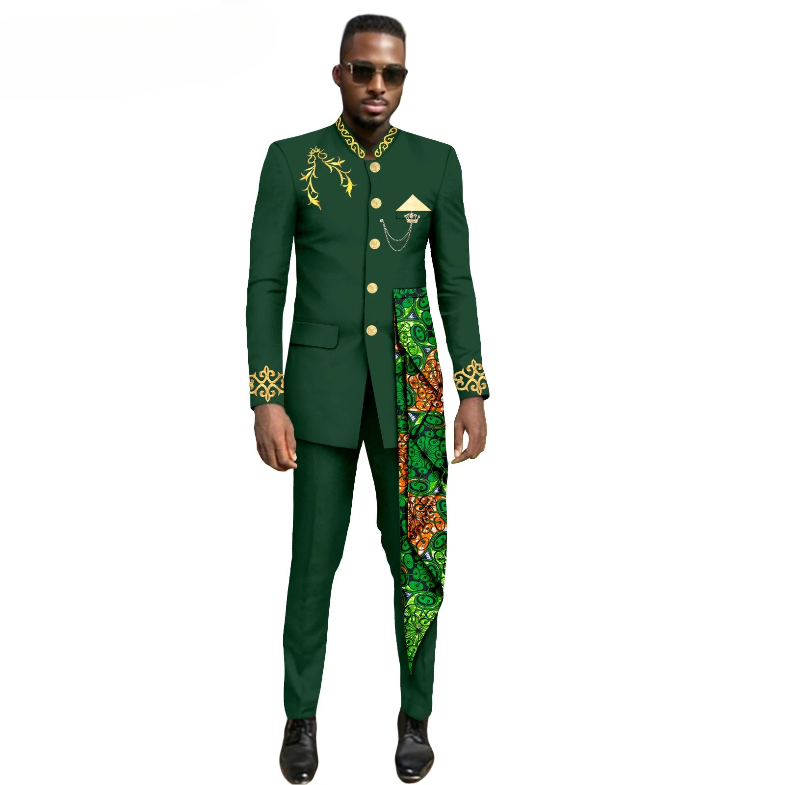 

New Trendy African Ethnic Men's Casual Suit: Shirt + Pants. Men's Business Suit and Formal Wear. Clothes for Men Tracksuit Men