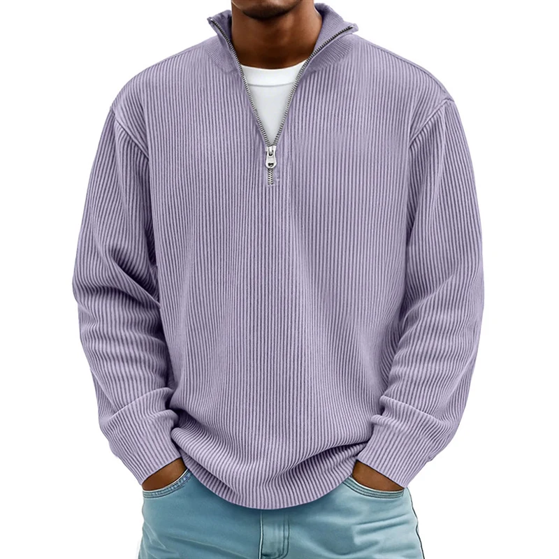 2026 Autumn Winter Half Zipper Sweatshir Men Solid Loose Casual Hoodie Stand Collar Long Sleeve Warm Sportswear Male Streetwear