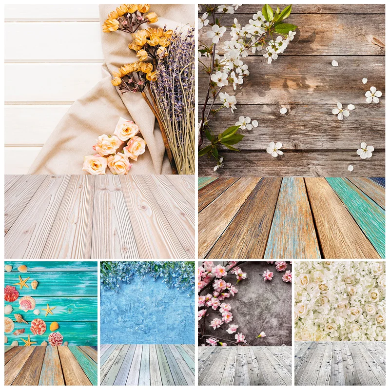 Vinyl Custom Photography Backdrops Props Flower Landscape Wooden floor  Photo Studio Background back drops background