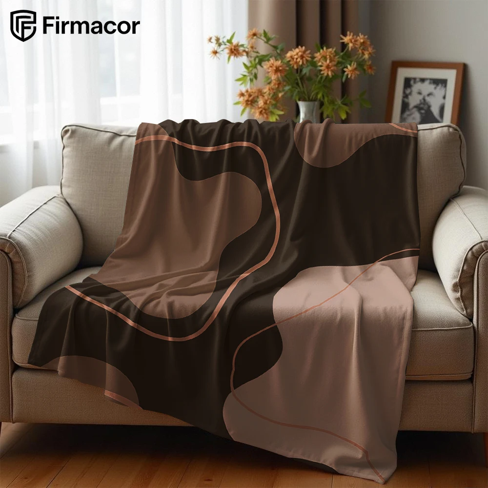 Brown Tone Curved Ultra Soft Sherpa Fleece Blanket Fluffy Warm Halloween Cozy Throw for Sofa Couch Bedroom Gift All season