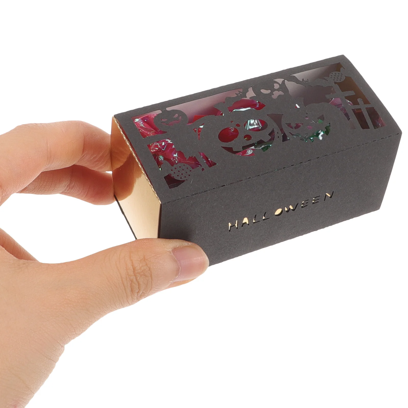 

50Pcs Chocolate Boxes Hollow Halloween Candy Box Party Favors Goodie Treat Box Pumpkin Design Hollow Holder