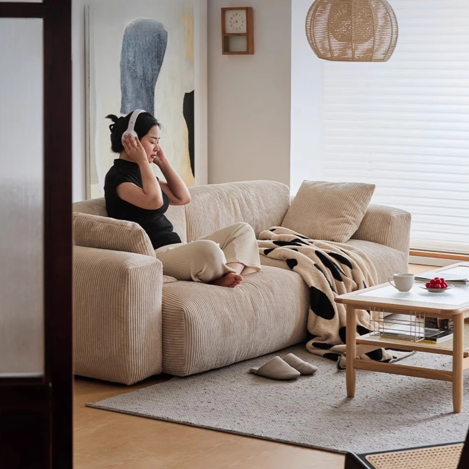 

Кремовый ветровой диван для гостиной, съемный эстетический дизайнерский диван для отдыха, прямой рядный диван, простая современная мебель для гостиной Muebles