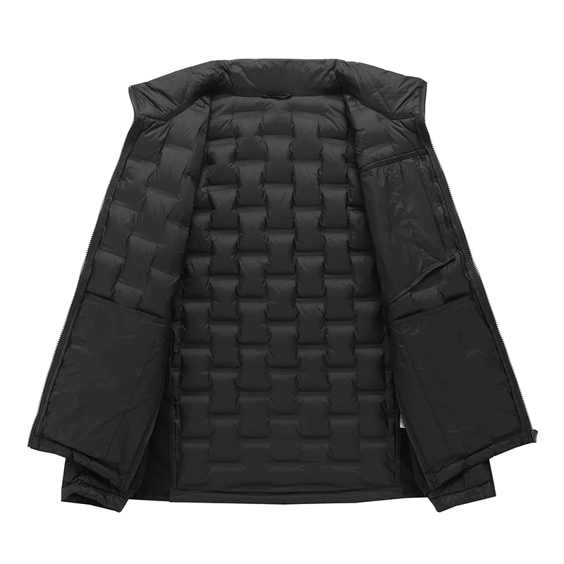  سترة رجالية خفيفة الوزن مع حشوة 90% من ريش البط، معطف خارجي شتوي دافئ أزرق داكن (5 ألوان) S-3XL #3