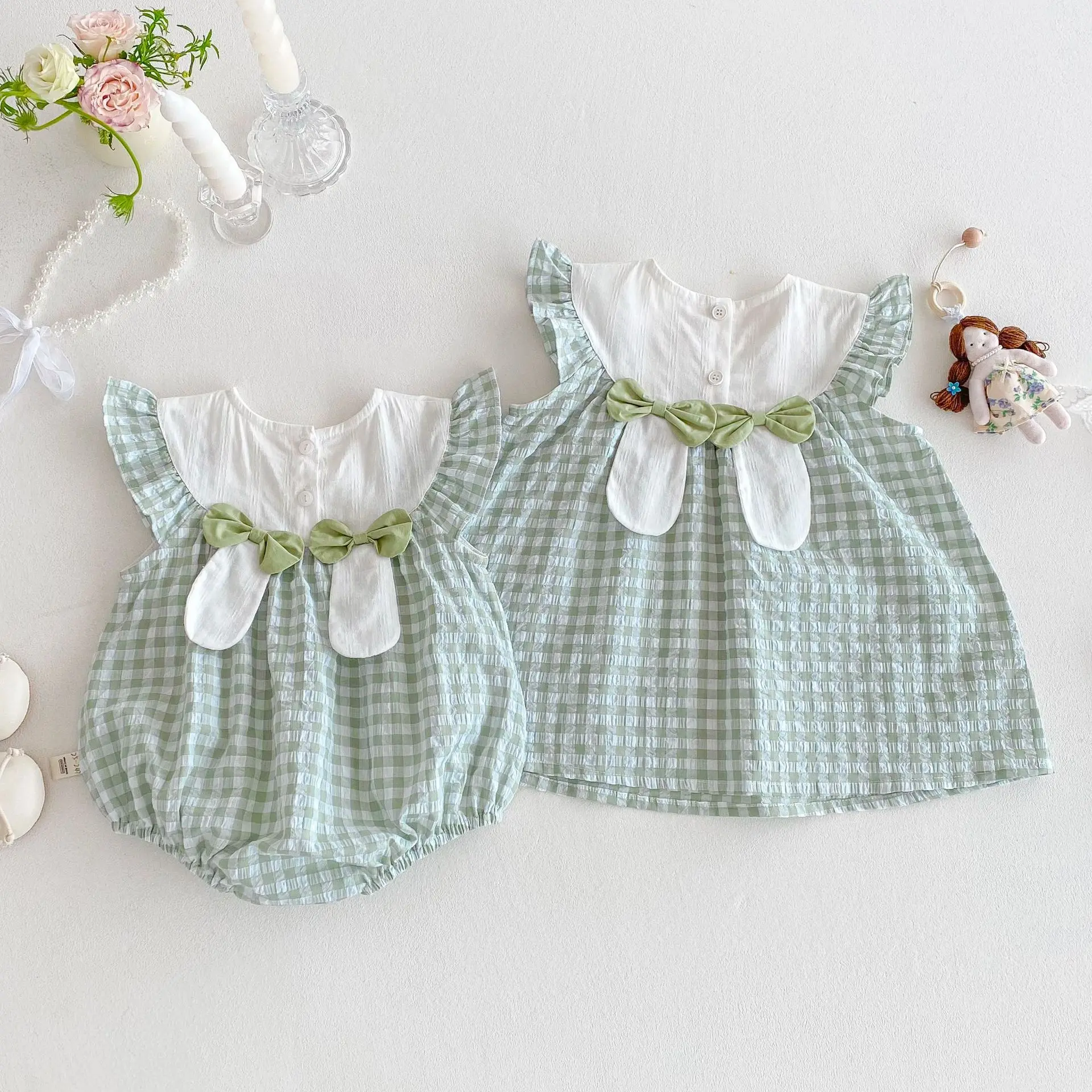 Robe d'été à carreaux pour béb - Baby Clothing Embroidery avis et prix