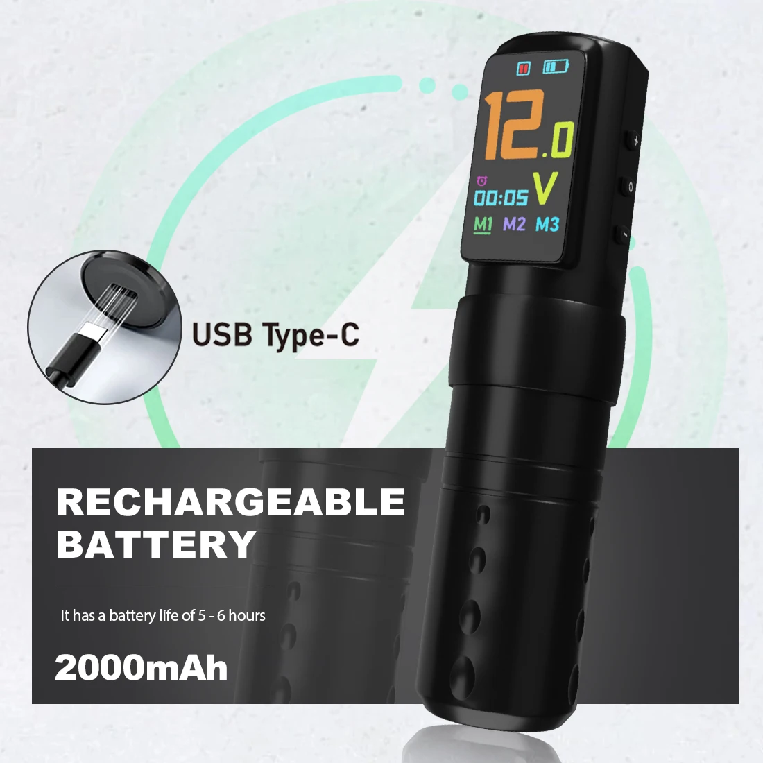 

Беспроводная тату-машинка KVM, регулируемая ручка с функцией синхронизации, ручка для татуировки, IPS-экран, 3 режима, скорость 10 В, 10000 об/мин, пистолеты для татуировки