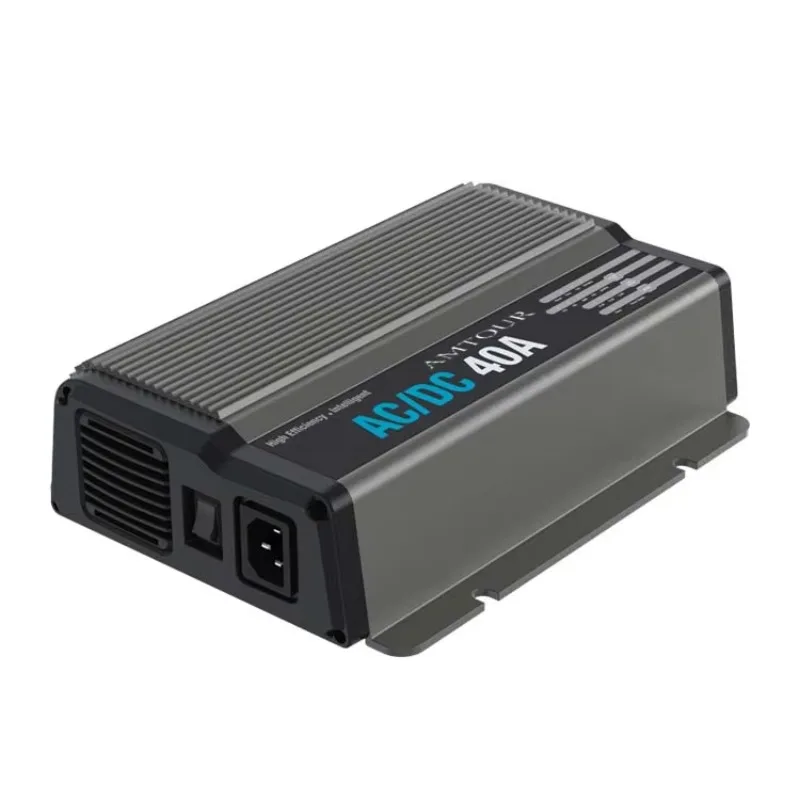 Portable 40A High Efficiency 3 Stage Battery Charger with LED Display for STD GEL AGM CAL LiFePO4 Batteries