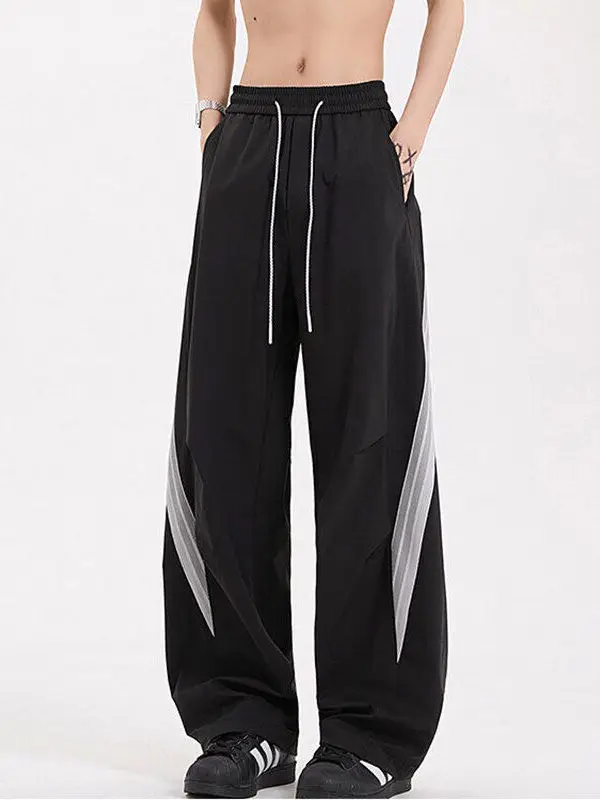 

Цветные вязаные летние мужские спортивные брюки, тонкие брюки Qui Dry, прямые повседневные брюки, модные уличные брюки, свободный крой