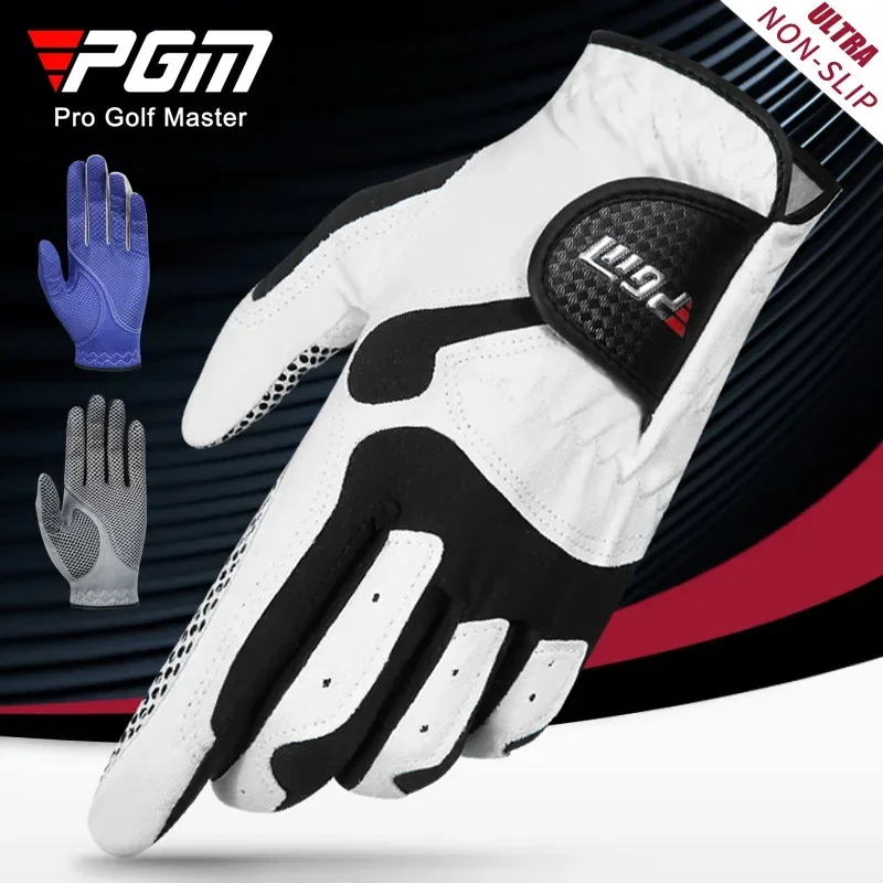 PGM Professional Golf Gloves Microfiber Cloth Fabric Breathable Non-Slip Gloves Club Swing Putting Training Men Gloves ST017
