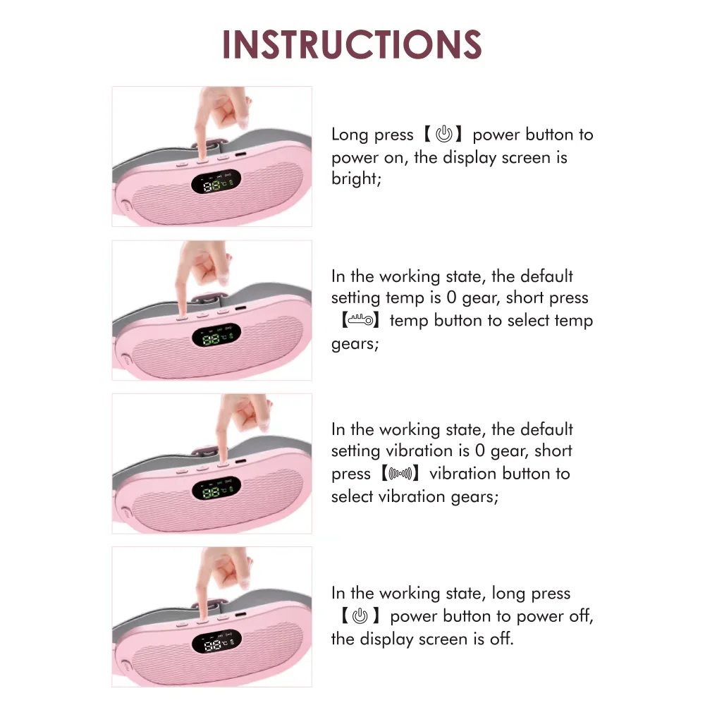 Electric Menstrual Period Massager Heating Massage Pad Belt for Female Waist Abdominal Lumbar Warm Belt Massage Device Vibration