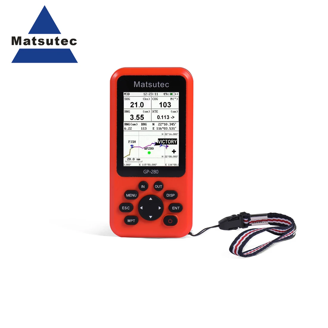 Matsutec GP-280 Handheld GPS Navigator/Marine GPS Locator Handheld High-Sensitivity GPS Receiver/Various Voyage Screens