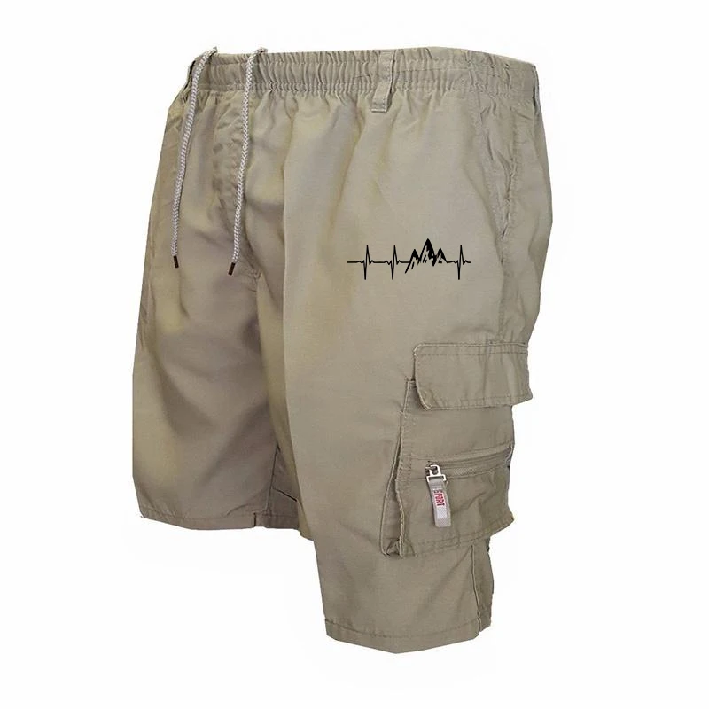 Fotografia 7: Calças de Trabalho Masculinas de Seda Pura para o Verão - Feitas de algodão de alta qualidade, com estampas e vários bolsos.