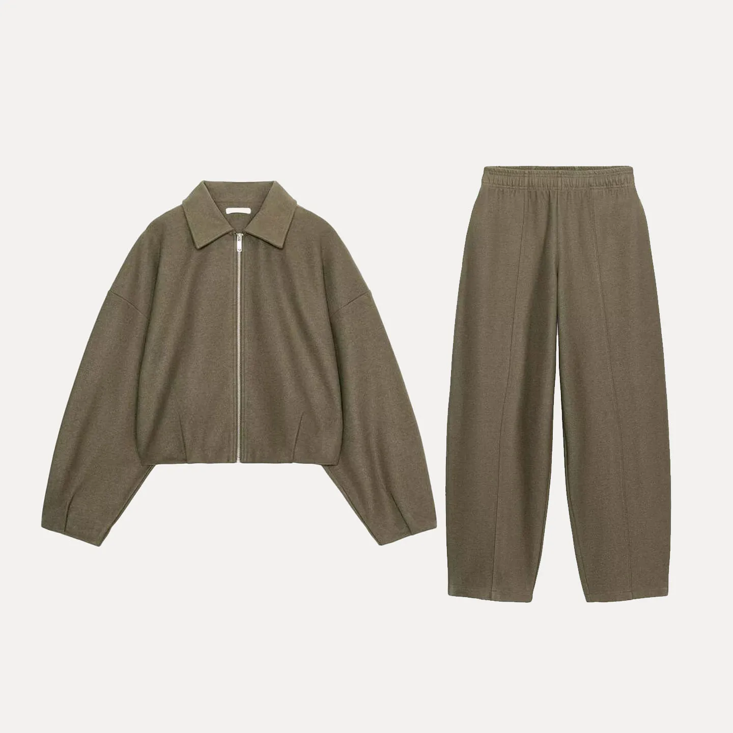 خريف 2025 سراويل نسائية ناعمة طويلة Sve Pilot Jaet 474848 سراويل مستقيمة الساق 474849 تخفيف Sle أنبوب مستقيم قرد #5