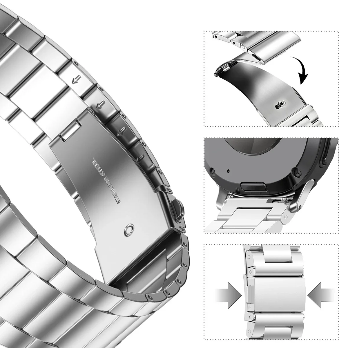 Ремешок из нержавеющей стали для Samsung Galaxy Watch 8 classic 46, металлический ремешок для часов, браслет Correa для Galaxy Watch8 40, 44 мм, ультра-браслет