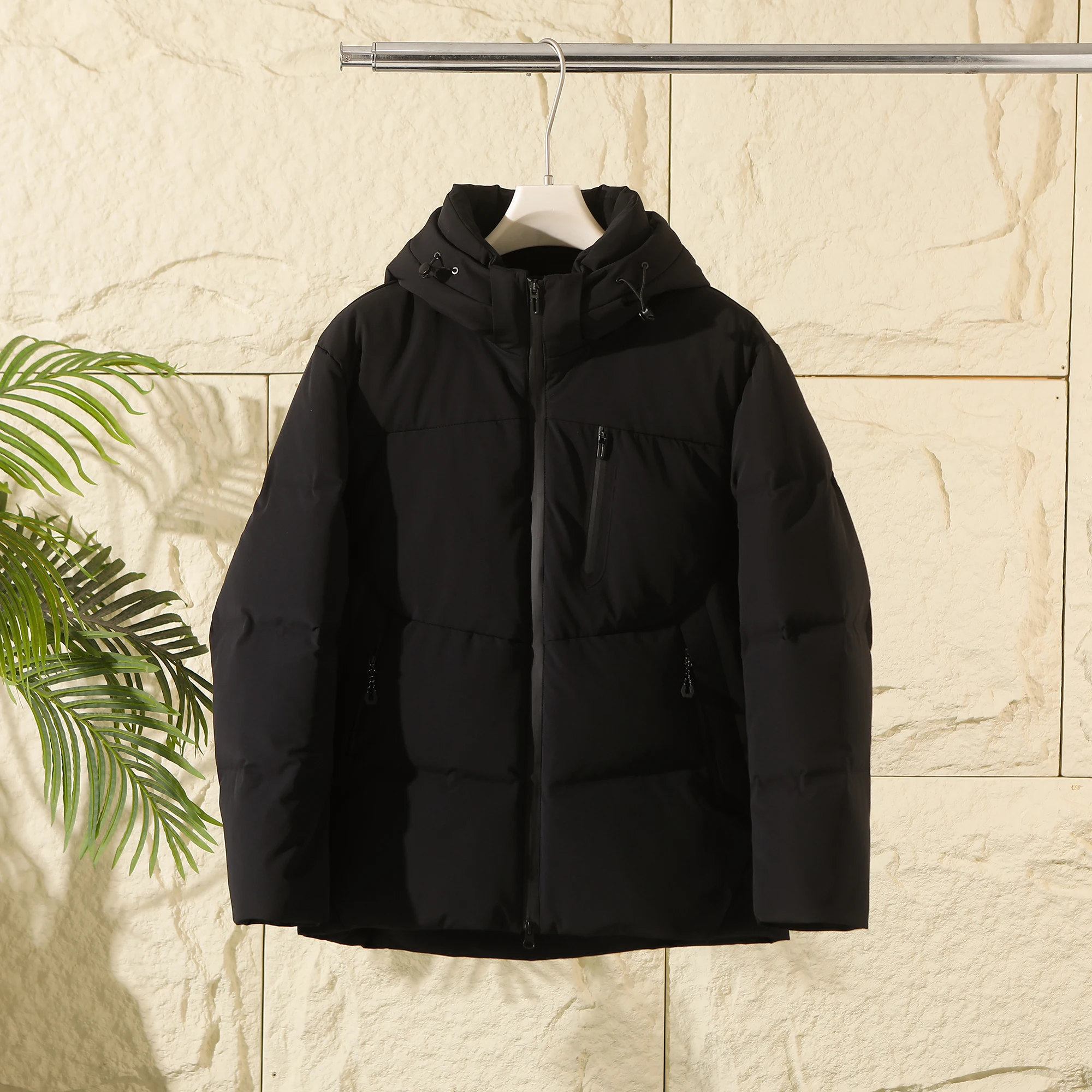 

Men's High-Loft Du down Jaet Outdoor Windproof Waterproof Warm Casual Hooded Puffer Coat Thiened Nylon Fiber 90% down