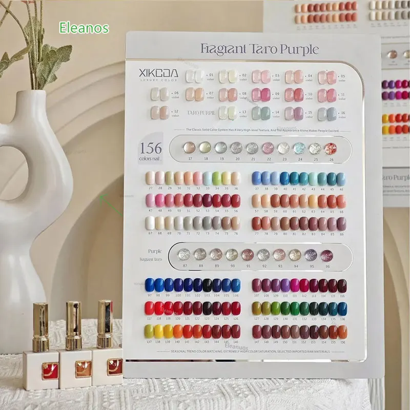 Eleanuos 156 cores conjunto de gel de unhas multicolorido novo profissional venda quente moda arte de unhas gel uv não tóxico salão de beleza atacado