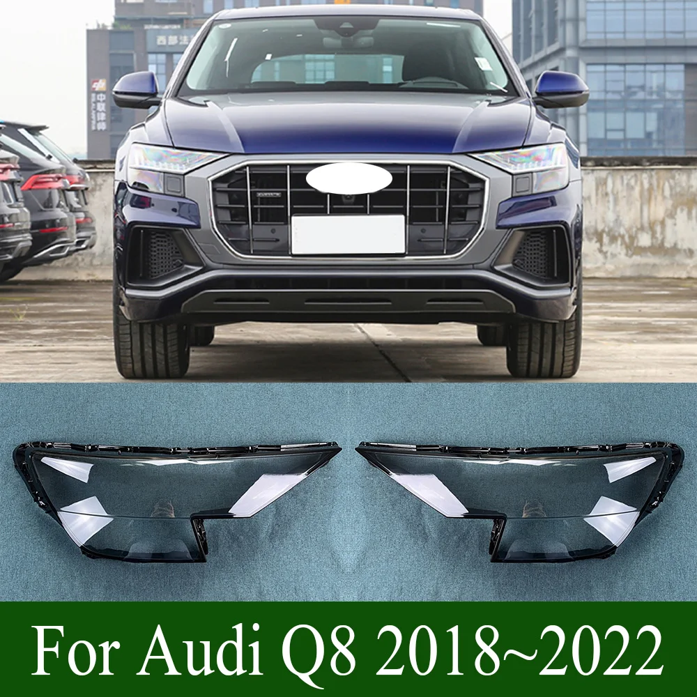 

For Audi Q8 2018~2022 Front Headlamp Cover Transparent Mask Lamp Shade Headlight Shell Lens Auto Replacement Parts
