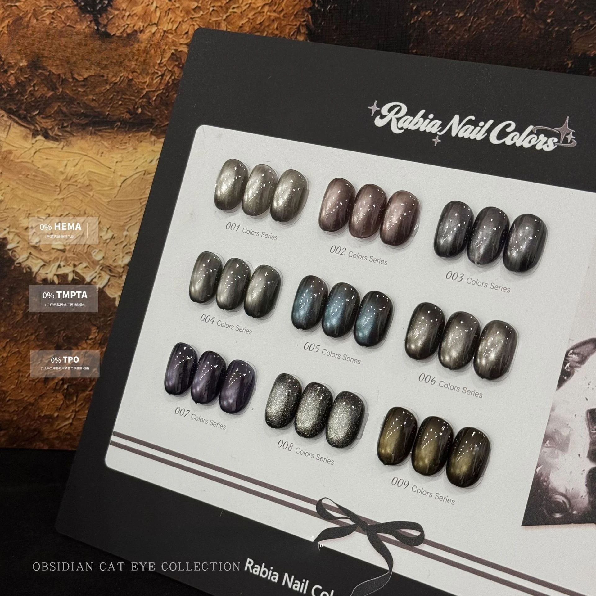 9Colors/Set Black Red Cat Eye Nail Gel Polish Semi Permanent Magnetic UV LED Gel Varnishes Crystal Cat Eye Nail Gel With Display