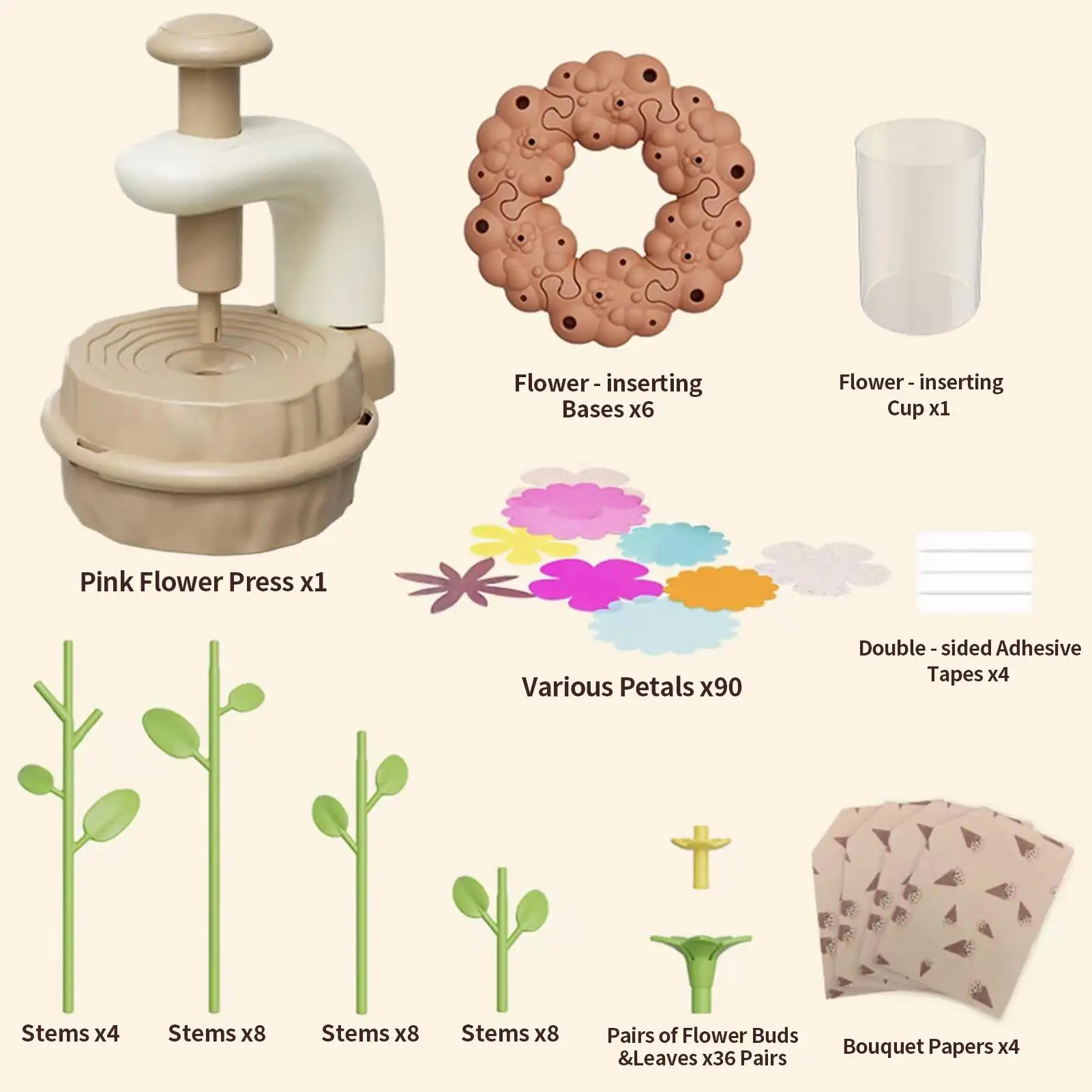 Fabric Flower Bouquets Toys Fabric Flower Bouquets Craft Toys for Girls Interactive Activity Set for Children Toddler Daycare