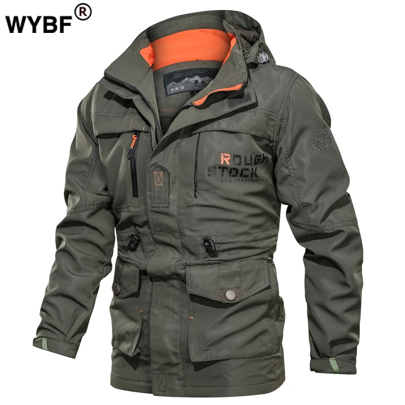 Men Windbreaker Military Field Jackets Outerwear Mens Tactical Waterproof Pilot Coat Hoodie Men Hunting Army Clothes Camping