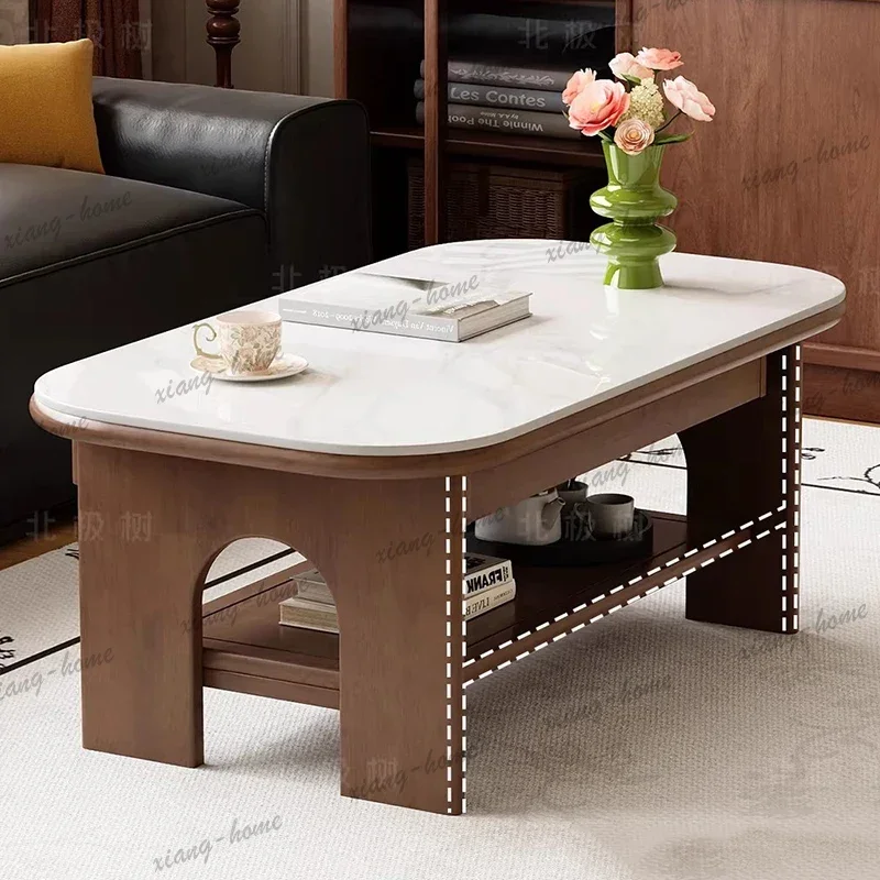Storage Luxury Side Table Modern Wood Living Room Designer Organizer Books Coffee Table