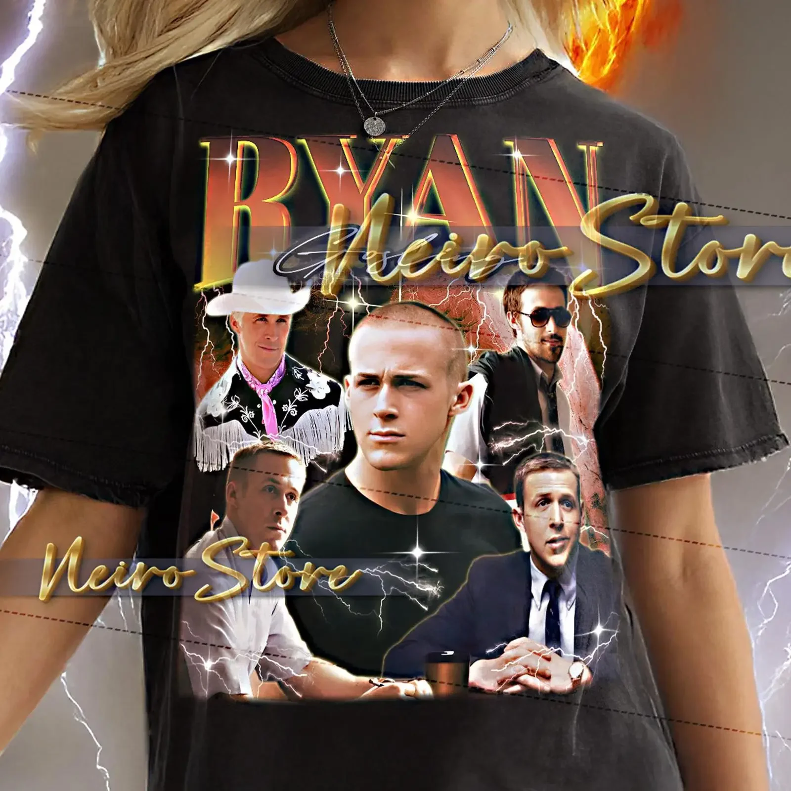 RYAN GOSLING T Shirt Bootleg Vintage 90s Retro Action Star SweaT vintage Washed fashion Slightly Stretched designer clothes