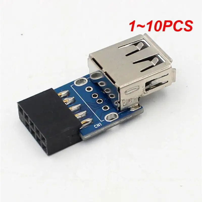 1~10PCS 9pin Motherboard to 2 Ports USB2.0 Dual USB A 9 Pin Female Adapter Converter PCB Board Card Extender Internal Compter