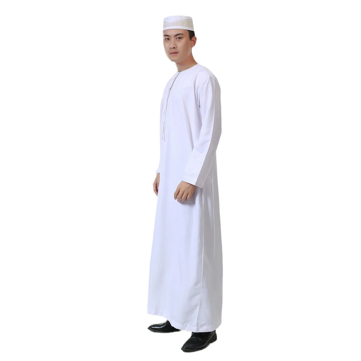 Halloween Cosplay Kostüm Arabisches Cosplay Kleid Oman Robe Herren Polyester Rundhals Arabische Robe Männer Party Robe