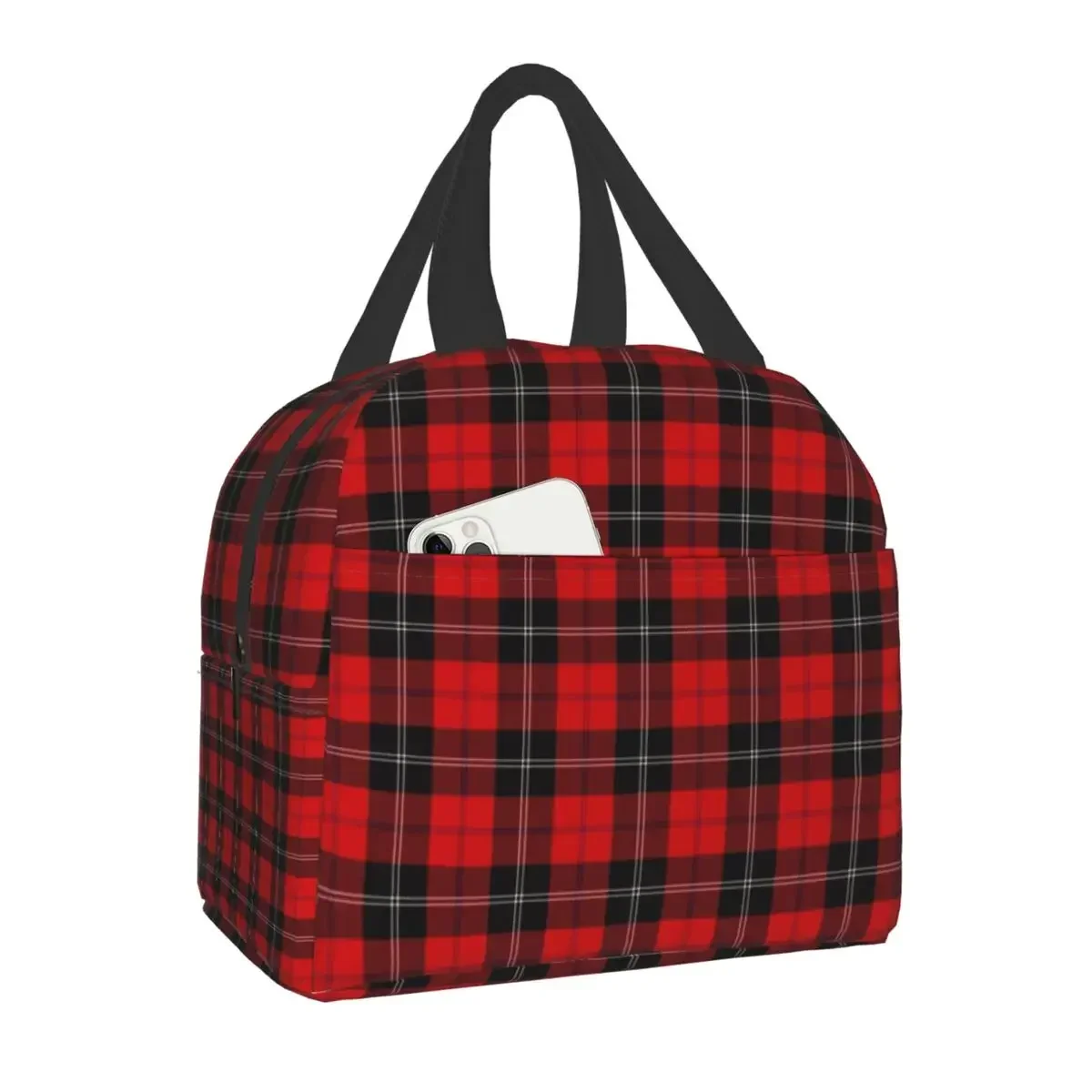 Scottish Clan Tartan Portable Lunch Boxes for Women Check Plaid Thermal Cooler Food Insulated Lunch Bag School Children Student