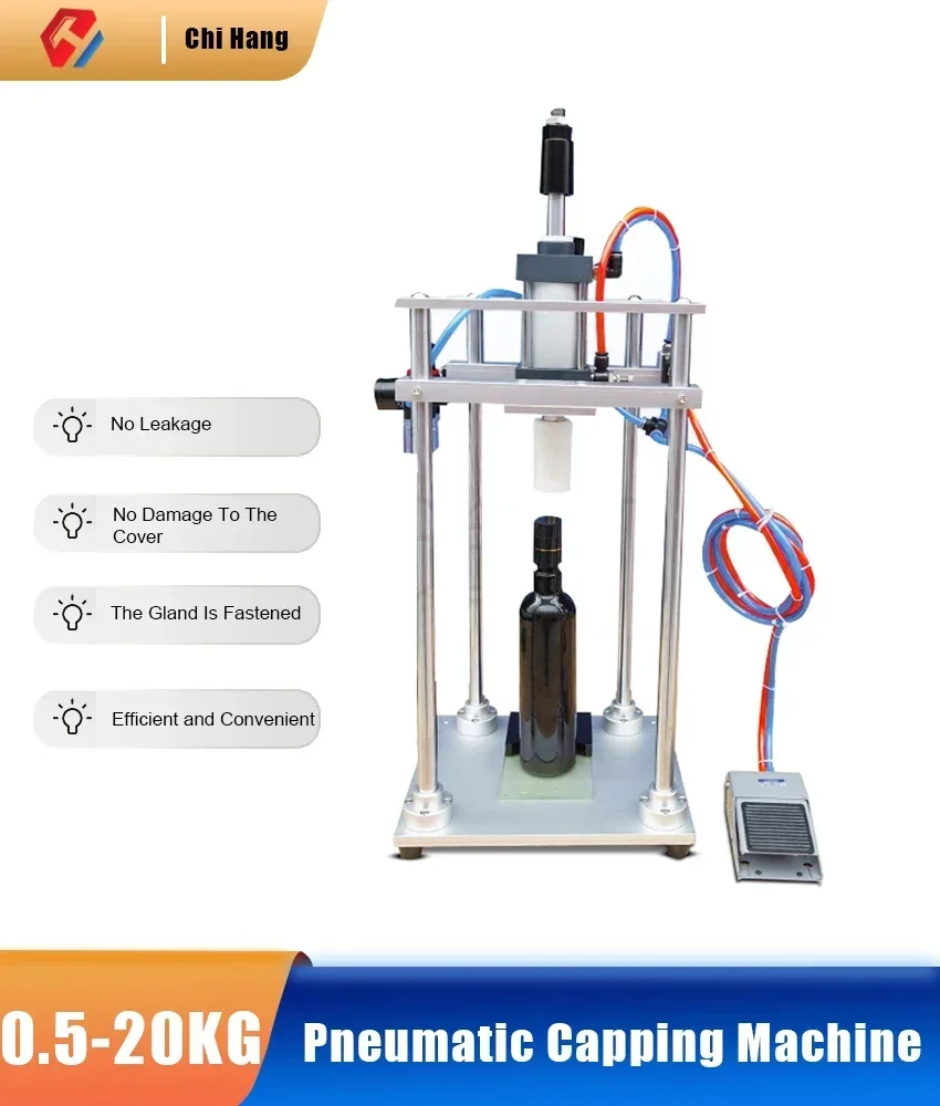 

New 20-40 Bottles/min Pneumatic Capping Machines Essential Oil Bottle Beer Bottles Capper Soda Beverage Bottle Lock Cap Capper