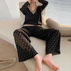 Autumn Winter Ladies Trouser Sweater Knitted Baggy Wide Leg Crochet Women's Pants Two Piece Set Full Clothes Casual Elegant Xxl