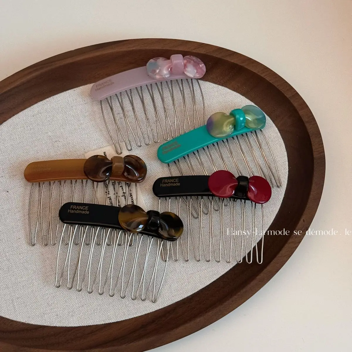 Hair Comb Clip Acetate Bow Gentle No Pull Lightweight Women Hair Accessory Soft Comfortable Durable for Daily Home Travel Office
