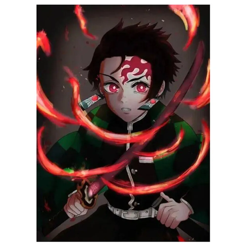 

Demon Slayer Kamado Tanjiro Diamond Painting Japanese Anime Diamond Embroidery Mosaic Picture Cross Stitch Home Decor