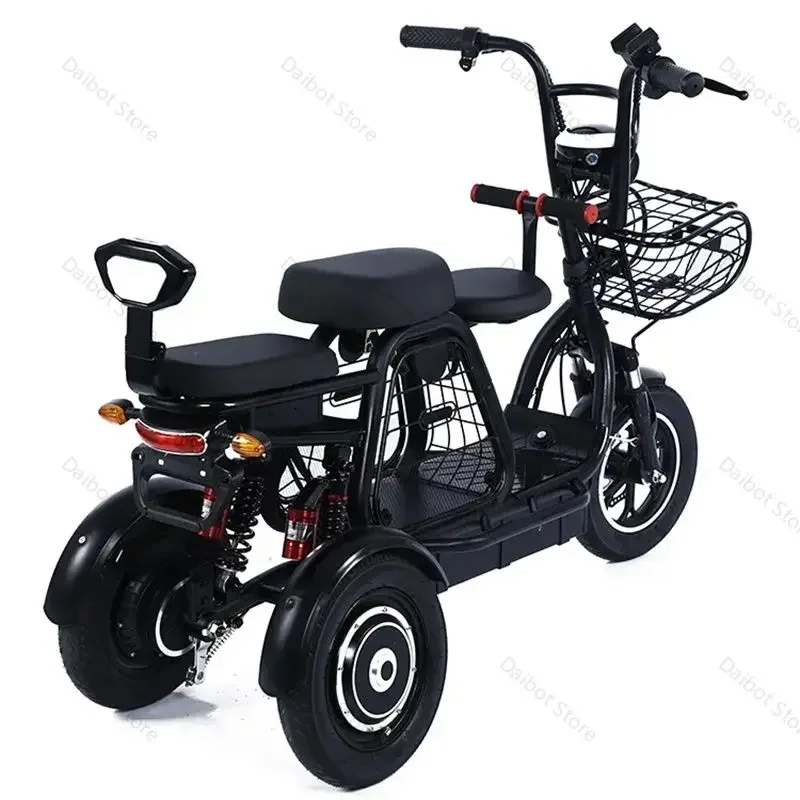 3 Wheel Electric Tricycle 3 Seater Adults 48V 12Inch Powerful Electric Scooter With Reverse Function e Scooter Dual Motor 500W