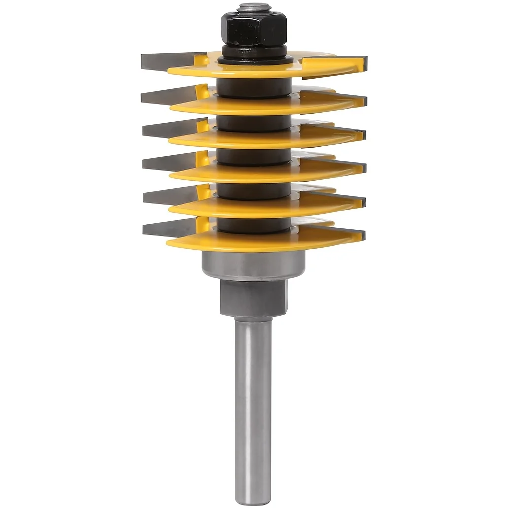 2Pcs 8mm Shank Finger Joint Router Bits w/ Collet Adapter - For Panel & Edge Joining, Woodworking Tools