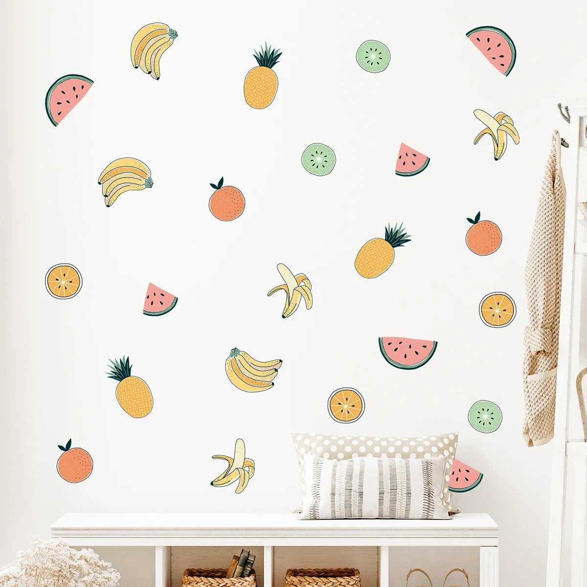 3pcs Watermelon Banana Pineapple Cartoon Fruit Wall Stickers for Kids Room Decor Baby Nursery Bedroom Decoration Wall Decals